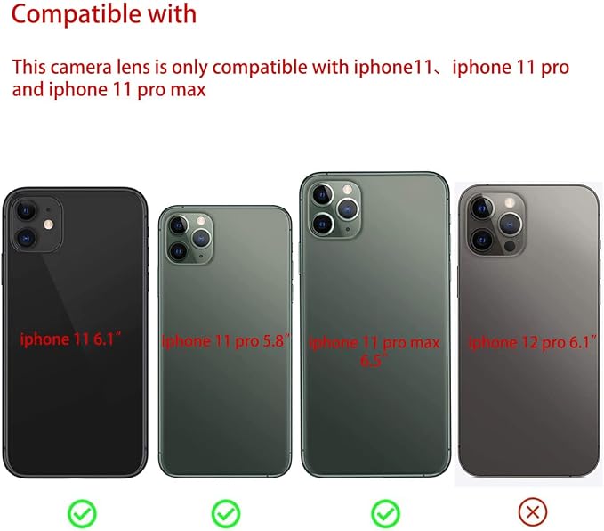 2 Set Original Back Rear Camera Lens Glass Replacement for iPhone 11 Pro Max and iPhone 11 Pro with pre-Installed Adhesive and Reparing Toolkit - Image 2