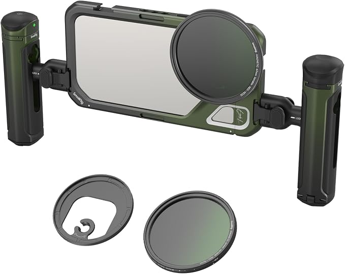 SmallRig x Brandon Li Mobile Video Kit for iPhone 15 Pro Max with Wireless Quick Release Handles, Upgraded 67MM Magnetic VND Filter, 67MM Filter Adapter, Phone Rig for YouTube Video Recording - 4407B by SmallRig