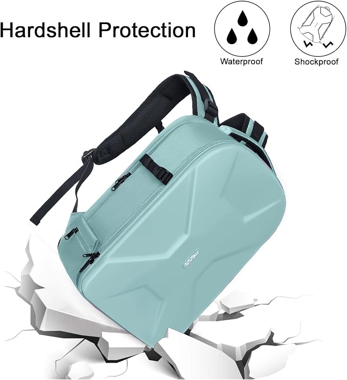 MOSISO Camera Backpack, DSLR/SLR/Mirrorless Photography Camera Bag | 15-16 inch Waterproof Hardshell Case with Tripod Holder&Laptop Compartment Compatible with Canon/Nikon/Sony, Aquamarine - Image 4