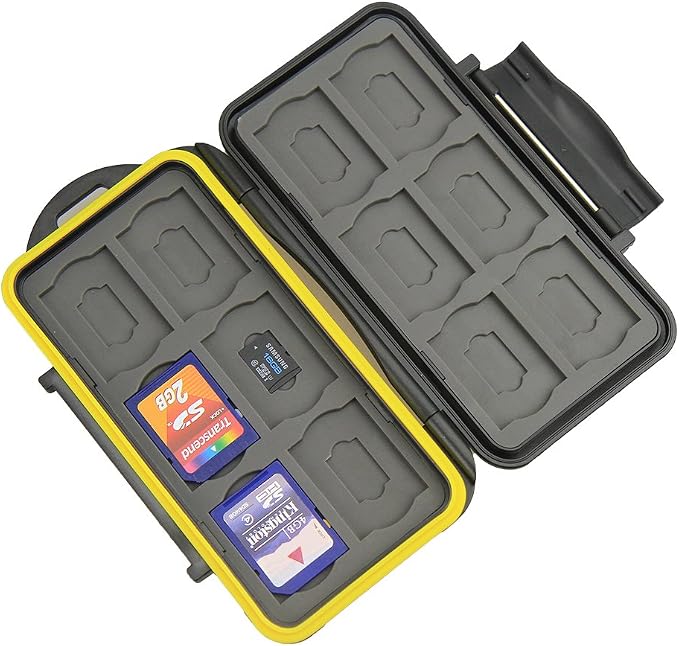 JJC MC-SDMSD24 Water-Resistant Holder Storage Memory Card Case for 12 SD Cards + 12 Micro SD Cards - Image 2