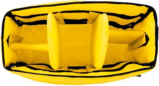 Cubeze (ACQB 39) Flexible Padded Storage Bag; Removable & Adjustable Padded Inserts; Drawstring Closure; Hi-Vis Yellow Interior; Exterior Pockets for Accessories; Yellow - Image 4