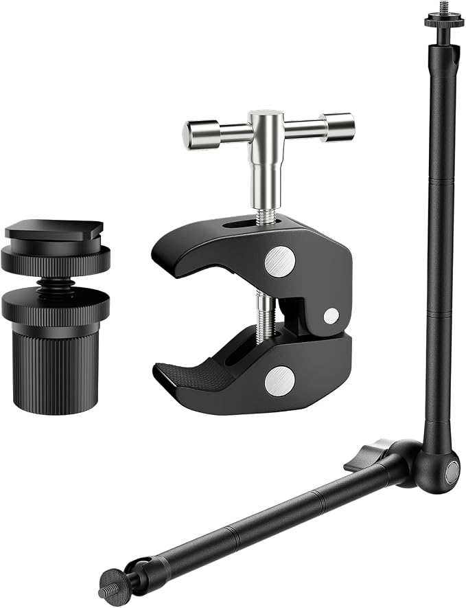 EMART 22" Magic Arm Camera Mount with Super Clamp,Camera Mounts & Clamps | Friction Adjustable Camera Mount with 1/4" Screw 1/4"&3/8" Thread Cold Shoe for Photography/Video/Webcam/Flash/Monitor/DJI by EMART