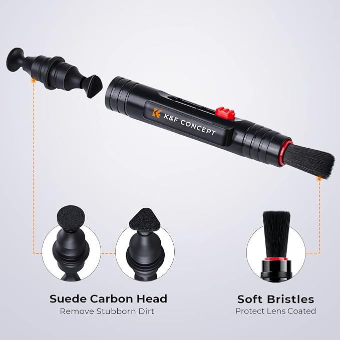 K&F CONCEPT 9-in-1 Camera Lens Cleaning Kit for DSLR, Filters, Phone, Tools | Strong Blower,Safe Cleaning Solution,Anti-Static Lint-Free Pen,Portable Microfiber Cleaning Cloth Multi Device Use,MK07 - Image 5