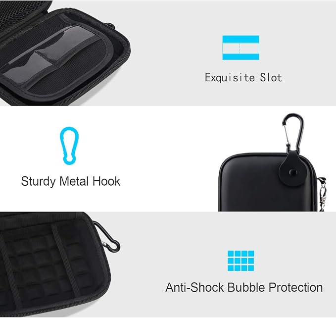 Lacdo Hard Drive Carrying Case for Western Digital WD Elements/WD My Passport/My Passport Ultra Portable External Hard Drive HDD 1TB 2TB 4TB 5TB 6TB USB 3.0 Protective Storage Travel Bag, Full Black - Image 2