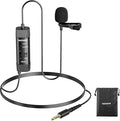 NEEWER 3.5mm TRRS Lavalier Lapel Microphone Plug & Play Mini Clip on Mic Omnidirectional Condenser for Camera Phone PC, Low Frequency Cut, Gain Control, Monitoring Headphone Jack, CM10 by Neewer