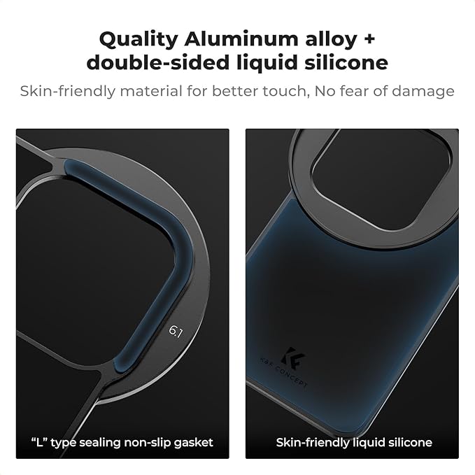 K&F CONCEPT 6.1inch Lens Filter Mount Adapter with 67mm ND2-32 Filter | Magnetic, Compatible with iPhone 16/15/14/13/12, 16/15/14/13/12 Pro, FA201 - Image 4