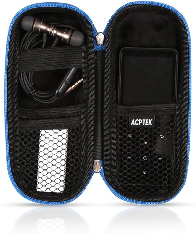 AGPTEK Carrying Case, EVA Zipper Carrying Hard Case Cover for MP3 Players | Storage Holder for Digital Voice Recorders, 3D Printing Pen, USB Cable, Earphones, Memory Cards, U Disk (Blue) - Image 8