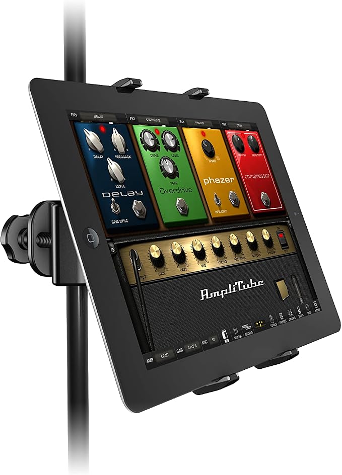IK Multimedia iKlip Xpand Tablet Holder for mic Stands, fits iPad and Android Tablets Between 7" to 12.9" with an Adjustable 360° Swivel and Soft-Touch fit - Image 6