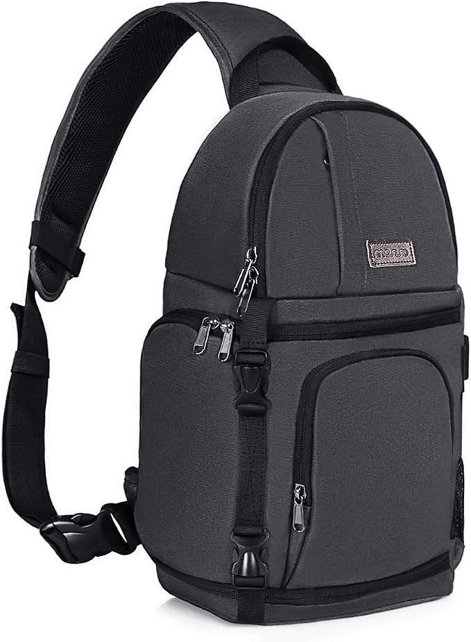 MOSISO Camera Sling Bag, DSLR/SLR/Mirrorless Camera Case Camera Backpack | Shockproof Photography Bag with Tripod Holder&Removable Modular Inserts Compatible with Canon/Nikon/Sony/Fuji, Space Gray by MOSISO