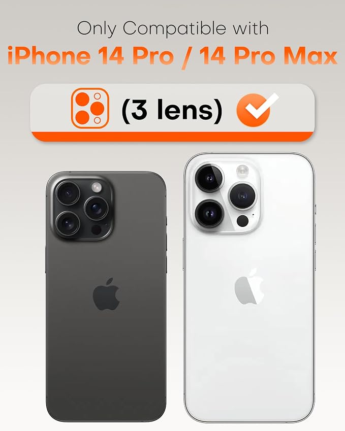TOCOL for iPhone 14 Pro Max Camera Lens Protector/iPhone 14 Pro Camera Lens Protector Tempered Glass HD Individual Scratch Resistant Cover Accessories Case Friendly 2 Pack（Silvery） - Image 2