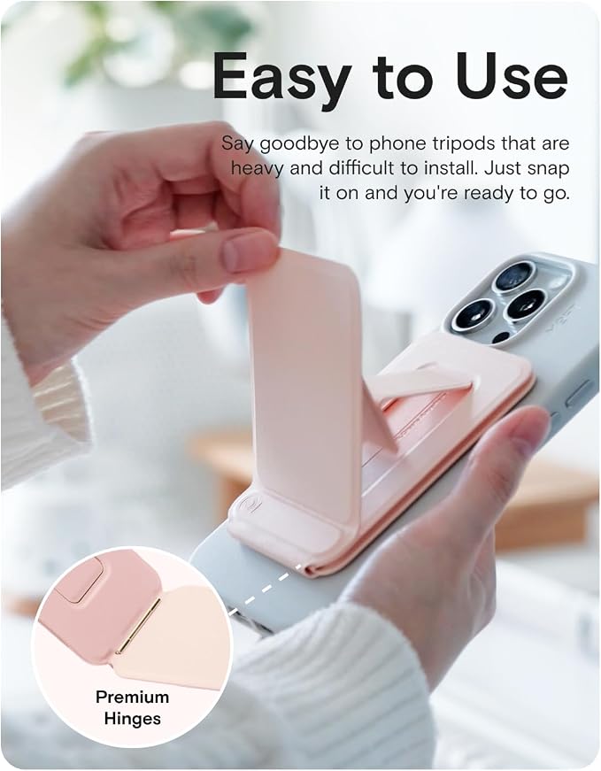 MOFT Phone Tripod Stand, Portable Selfie Stick for iPhone, Mulit-Angle | Pocket Size | Strong Magnets l MOVAS Leather | Magsafe Compatible | Easy to Charge | Stylish |For Content Creators - Image 8