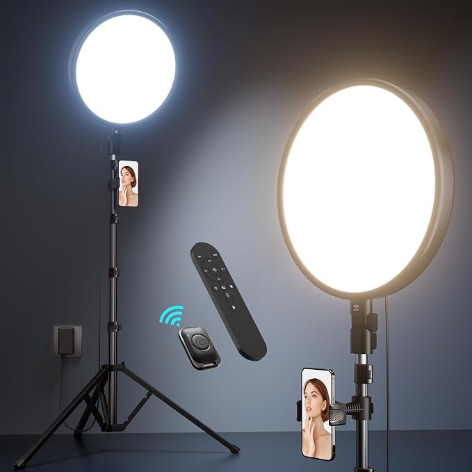 Large Ring Light with Stand, 72“ Tripod with Ring Light, 6500K Full-Screen Ringlight Tripod for iPhone with Phone Holder, Selfie Light for Makeup, Barber, Video Recording, Photography - Image 9