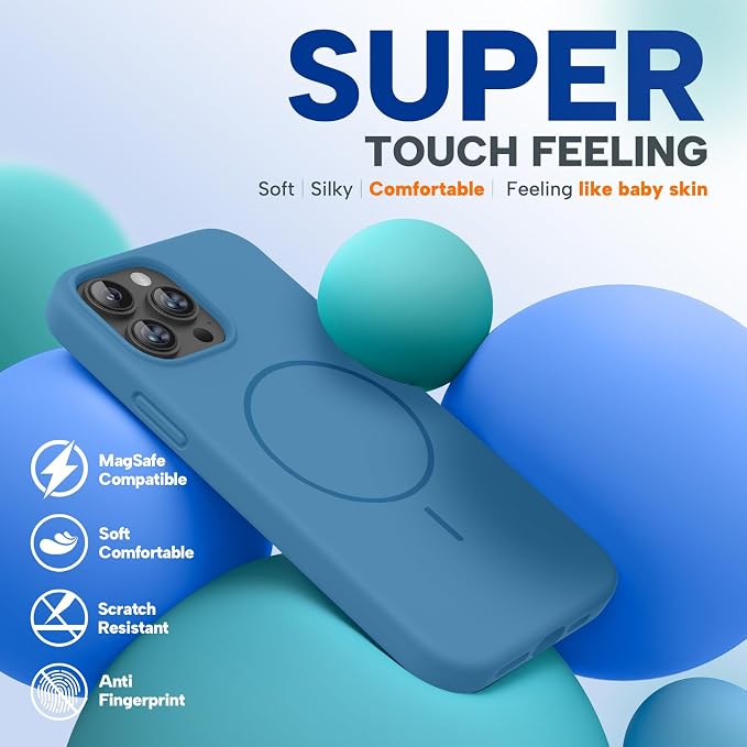 Miracase Magnetic for iPhone 15 Pro Case, Silicone, Soft Microfiber Lining - Image 7