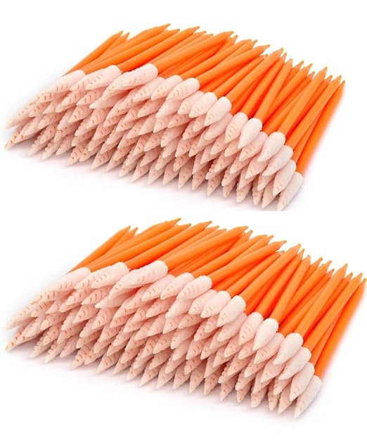 Wellgler's Foam tip Cleaning swabs，Cleaning kit for Electronic, Gun Cleaning or Clean Solenoid valves（Ideal for Cleaning Narrow Gaps or Tracks） (Orange 200) by DisposableOralSwabs