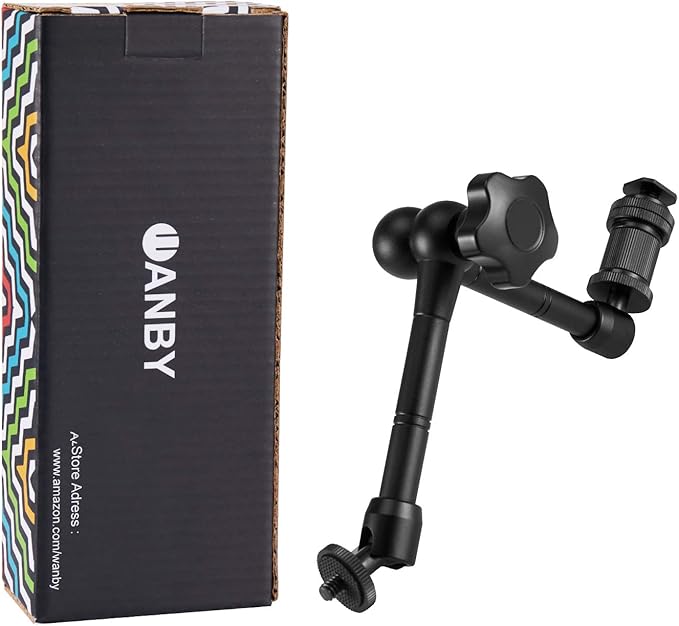 11 Inch Articulating Friction Magic Arm Adjustable w/Hot Shoe Mount 1/4'' Tripod Screw for DSLR Camera Rig, LCD Monitor, LED Lights, Flash Light (Arm) | Adjustable Flexible Arm Bracket for DSLR SLR Camera Rig LCD Monitor LED Flash Lights - Image 4