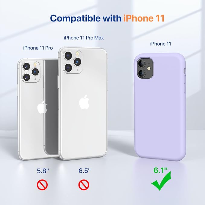 Miracase Silicone for iPhone 11 Phone Case, Light Purple | Soft Anti-Scratch Microfiber Lining, Premium Silicone Cover Shockproof Drop Protection Phone Case for 11 - Image 2