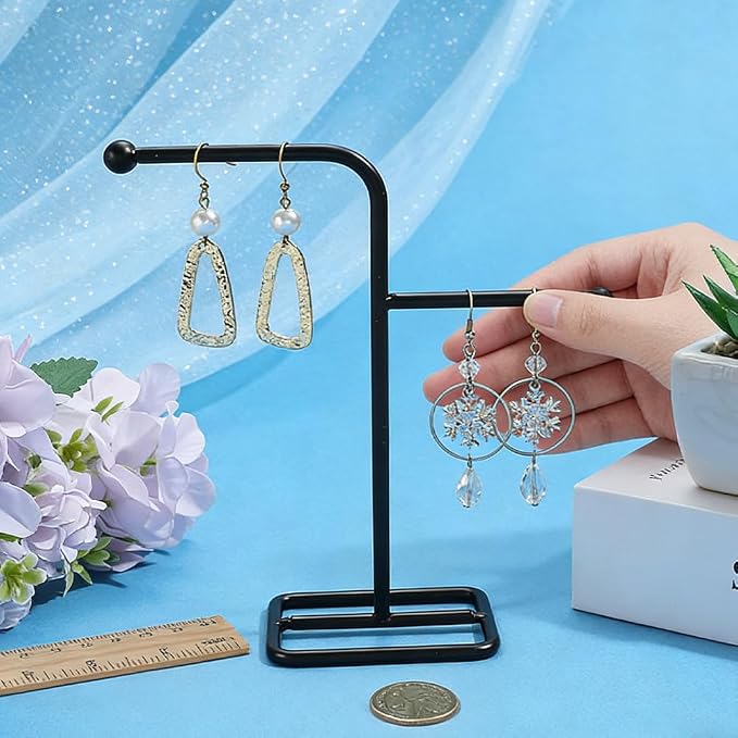 SUNNYCLUE Earring Display Stand,Jewelry Display Holder Black Jewelry Towers No Hole Necklace Stand Holder Storage Bangles Rings Earrings Watch Hanging Organizer for Selling Home Storage Show Photo - Image 3