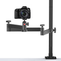 ULANZI Aluminum Camera Desk Stand Overhead Mount with Flexible Arm | 27.6in Center Shaft, 29.5in Extending Arm, Load 4.41lb, 3-Stage Adjustment, 360° Ball Head, for DSLR Ring Light Webcam by JUSMODirect