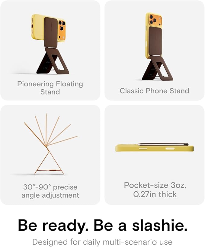 MOFT Phone Tripod Stand, Portable Selfie Stick for iPhone, Mulit-Angle | Pocket Size | Strong Magnets l MOVAS Leather | Magsafe Compatible | Easy to Charge | Stylish |For Content Creators - Image 3