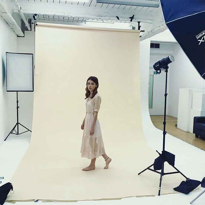 GFCC 10FTx10FT Ivory Backdrop Background for Photography Photoshoot | Non-Reflective, Polyester Curtain, Easy Hang, Multipurpose Screen for Studio Photo Booth, Video Recording, Portrait, Party - Image 6