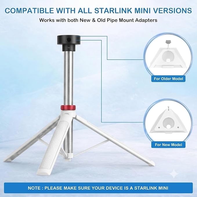 Portable Starlink Mini Tripod Stand, 0.72 lb Lightweight Ground Mount | Ultra-Light, Packable, Wind-Resistant, Aviation Aluminum, Anti-Slip Feet, for Backpacking RV Travel - Image 2