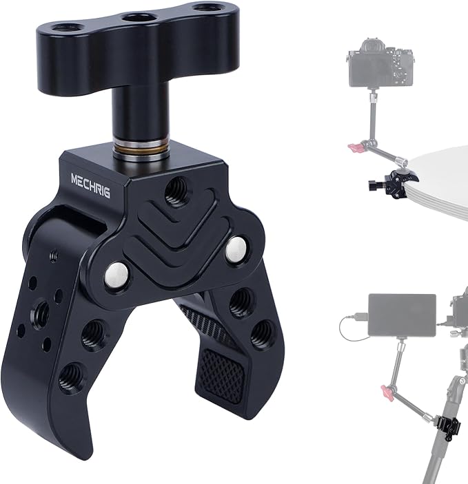 Aluminum Clamp 15-50mm - Heavy Duty Camera Mount with 1/4" Screw for DSLR LED Light Microphone, Photography Studio Video Clamp for Pipe Rod Tripod-62020 by Mechrig