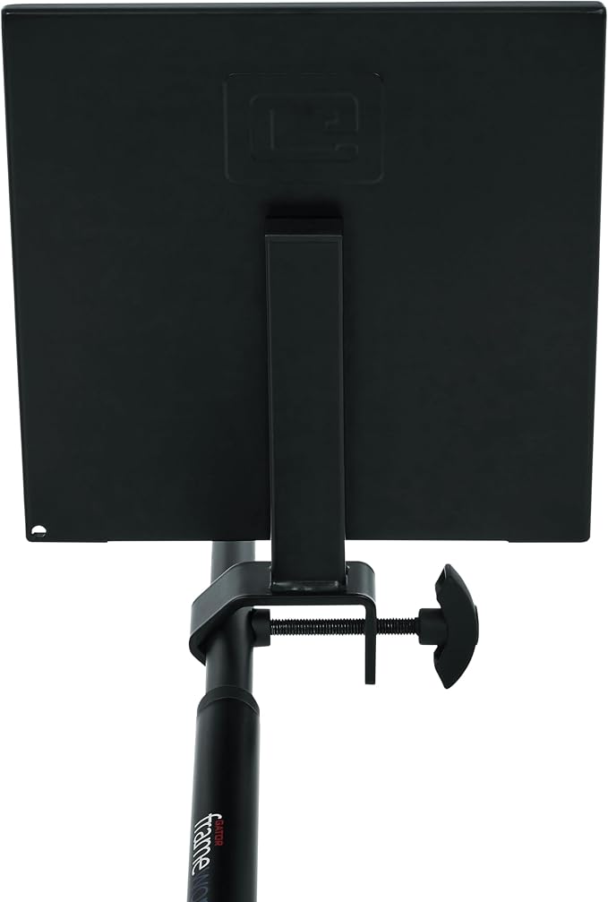 Gator Frameworks Microphone Stand Utility Shelf; 9" x 9" (GFW-SHELF0909) | Steel Tray Secures Accessories with Raised Edges and Clamps to Most Mic Stands 10 lb Weight Capacity - Image 7
