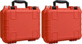 Jack Boss 14x 11.5x 6.5 Inch Hard Case, Portable Weather Waterproof Protective Camera Case with Customizable Foam, Fit Use of Drones, Camera, Equipments, Orange (Pack of 2) by JACKBOSS