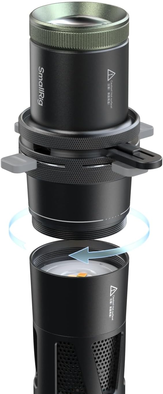 SmallRig RF 20C 20W LED Photography Flashlight, 5 Colors & SP Air Spotlight | 10000mAh Portable Zoomable Spotlight with 20 Pattern Gobos, 4X Brightness Snoot with 10 Metal Gobos for Portrait Video - 6377 - Image 4