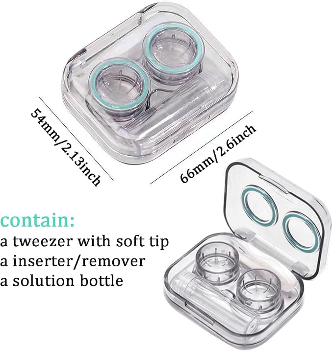 Contact Lens Case, Travel Size Flip Top Cute Contact Lenses Applicator Remover Tool Kit with Solution Bottle for Daily Outdoor (4 Pack) - Image 5