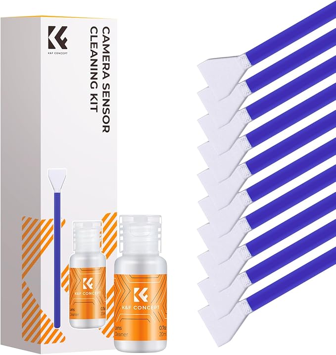 K&F CONCEPT M4/3 Sensor Cleaning Kit with Sensor Cleaner for M4/3 Cameras | 12mm sendor SwabsX10,Vacuum Package,Flexible Grip Rod,Superfine Microfiber Cloth Material,Mild Cleaning Liquid,MA03 by KFCONCEPT