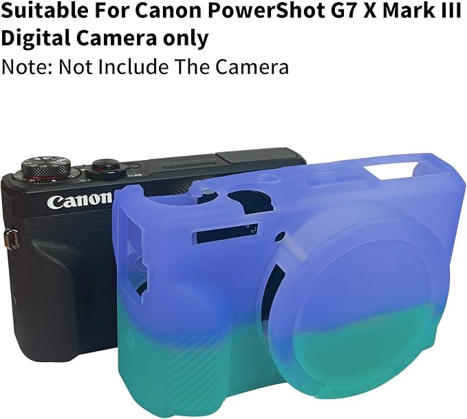 Easy Hood Camera Case Cover for Canon Powershot G7X Mark III (Purple Blue) | With Removable Lens Cover,Soft Silicone Protective Case,Anti-Scratch,Slim Fit,Enhanced Grip,Lightweight Camera Accessories - Image 6