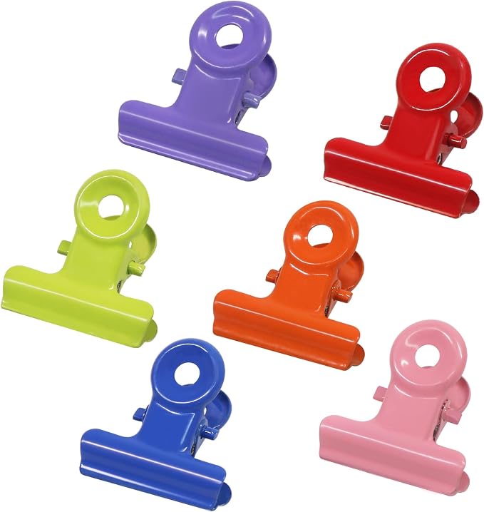 Coideal Colored Bulldog Paper Clips, 30 Pack Small 0.87 Inch Metal Mini Binder Clips Money Clamps for Tags Bags, Shops, Office and Home Kitchen by Coideal