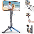OMOTON TP03 [Ultra-Slim] 360° Rotating for MagSafe Tripod with Hook, Gray | Magnetic Phone Tripod for iPhone 17/16 Pro Max Air, Fold Cell Phone Stand with 1/4" Screw, Fits Vlog, Travel, Gym, Women Men by OMOTON