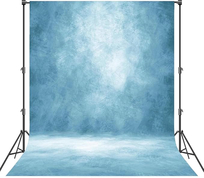 Abstract Photography Backdrop for Photoshoot 6x8ft, Light Blue,No Stand | Professional,Polyester Fabric,Roller Pocket on Top,Vintage Portrait Photo Props Booth Background,Photoshoot Studio by Haboke
