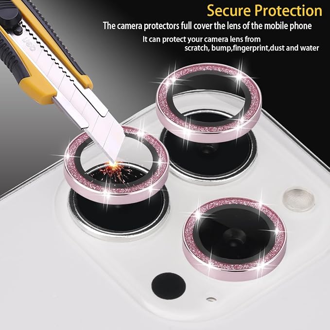 Camera Lens Protector for iPhone 16 Pro/16 Pro Max, Glitter Pink | Tempered Glass, Auto-align Tray, Easy Installation, Case Friendly, Anti-Scratch, HD Clear, Ultra Slim - Image 2