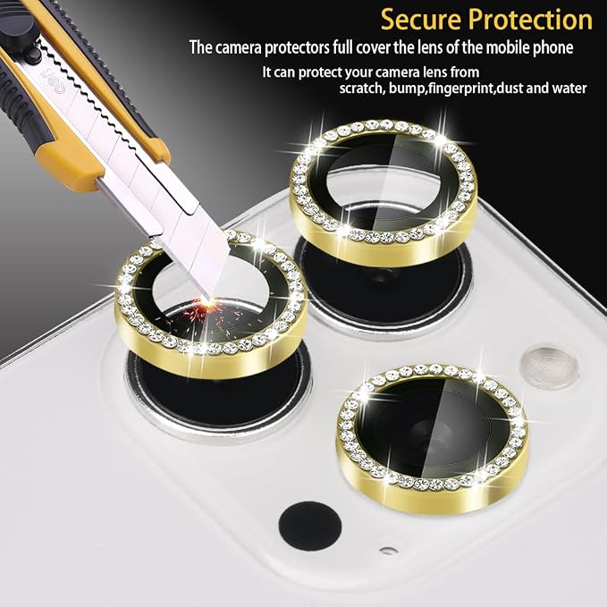 Camera Lens Protector for iPhone 16 Pro/16 Pro Max, Diamond Gold | Tempered Glass, Auto-align Tray, Easy Installation, Case Friendly, Anti-Scratch, HD Clear, Ultra Slim - Image 2