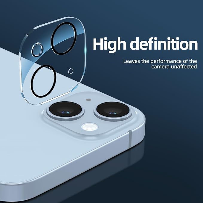 NEW'C 3x for iPhone 14 Plus Screen Protector (6.7 inches)+ 3x Camera Lens Protector, Sensor Protection + Dust Plug - Case Friendly Tempered Glass Film, Ultra Resistant - Image 4