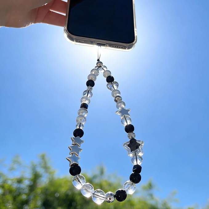 Cute Beaded Camera Wrist Strap for Phone, Digital Camera Charm Lanyard, Pearl Beaded Chain for Bag Keychain Gift - Image 5