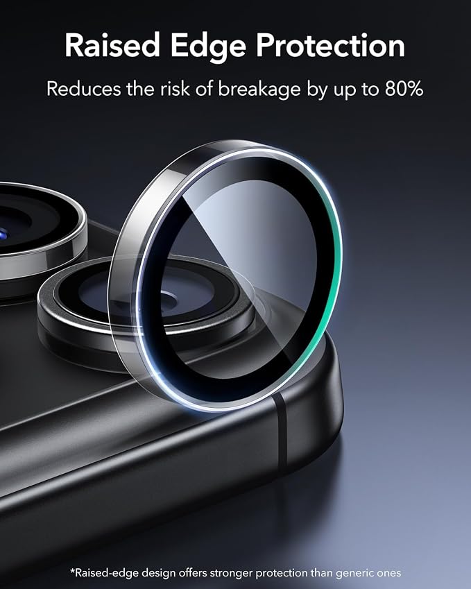 ESR for iPhone 17 Pro Max/17 Pro Camera Lens Protector, 1 Pack, Clear | Individual Camera Cover, 9H Tempered Glass, Original Camera Clarity, for iPhone 17/16/15/14 Pro Max/Pro, Case Friendly - Image 3