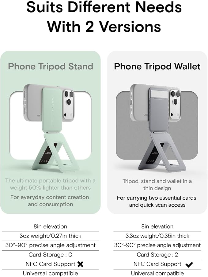 MOFT Phone Tripod Stand, Portable Selfie Stick for iPhone, Mulit-Angle | Pocket Size | Strong Magnets l MOVAS Leather | Magsafe Compatible | Easy to Charge | Stylish |For Content Creators - Image 2