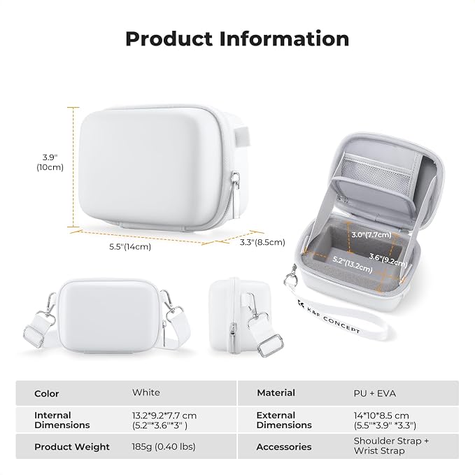 K&F CONCEPT Carrying Case for Digital Camera, Hard Shell Protective Case | Compatible with Ricoh GR III/GR IIIX/for Sony ZV-1 RX100/ for Canon G7X Mark III/G5X Mark II (Case Only),BE02 - Image 9