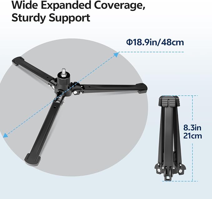 TONYBOO Monopod Tripod Base, Heavy Duty Aluminum Monopod Support Feet with 3/8-Inch Screw, Foldable Desktop Mini Tripod Stand for DSLR Camera, Stabilizer, Camcorder, Outdoor Photography-TM-5 - Image 2