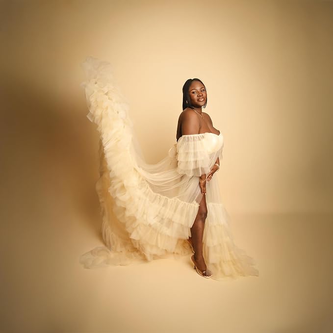 Kate Seamless Paper Backdrop for Photography Beige Cream Backdrop Paper (53''x16.4' Ivorine) - Image 5