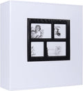 RECUTMS Photo Album 4x6 1000 Pockets Leather Large Wedding Albums White | Extra Large Capacity, Black Page, Horizontal and Vertical Pockets, Birthday Family Memory Pictures Book, DIY Cover Window by RECUTMS