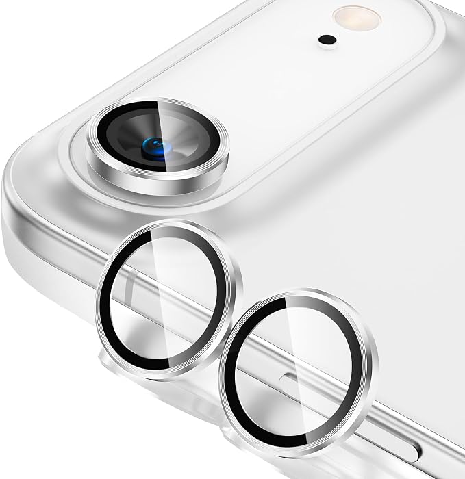 Tensea 2Pack for iPhone Air Camera Lens Protector, Camera Screen Cover | Camera Cover, Metal Individual Ring with 9H Tempered Glass for iPhone 17 Air 6.5inch, HD Clear, Easy Install, Full Protection by Tensea