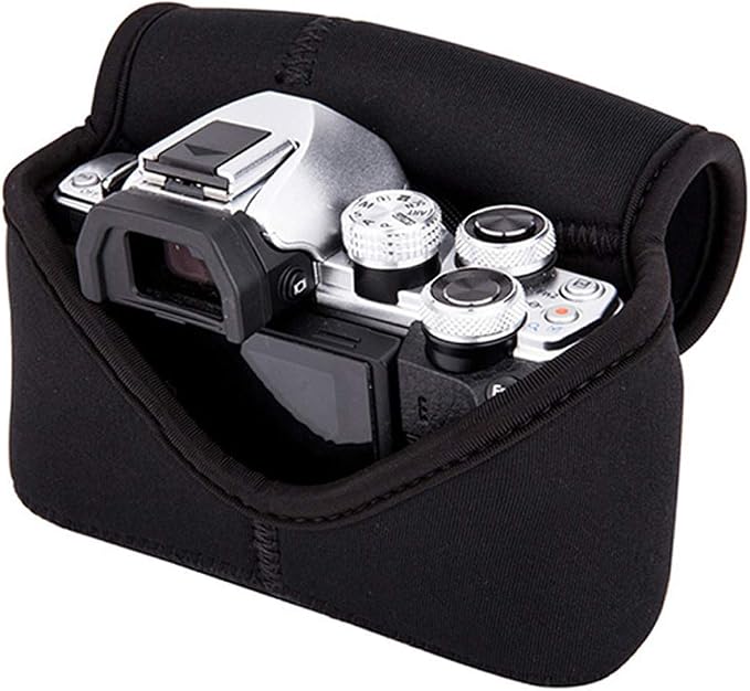 JJC Black Ultra Light Neoprene Camera Case, Compatible with X-E4 X-T30 II X-T30 X-T20 X-T10 +Short Prime Lens, 18mm F1.4/ 27mm F2.8/ 35mm F2, Pouch Bag Fuji X100V X100VI, Compact Size 127x85x84mm - Image 8