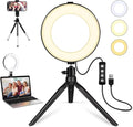 2 in 1 LED 6" Ring Light with Tripod Stand & Clamp for YouTube Video and Makeup, Mini LED Camera Light with Cell Phone Holder Desktop Lamp with 3 Light Modes & 11 Brightness Level by MACTREM