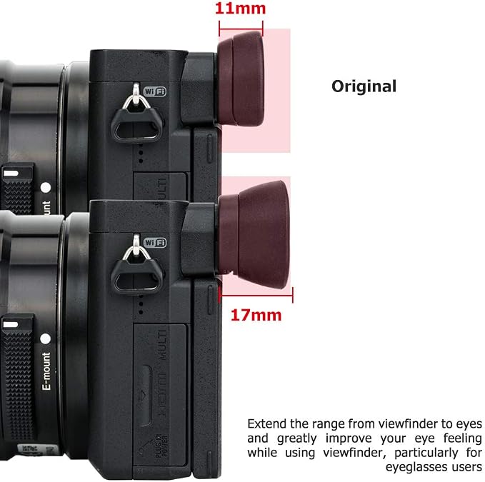 Extended Replace Sony FDA-EP17 Camera Eyecup Viewfinder for A6600 A6500 | Soft Silicon,Camera Eye Cup Eyepiece Protector,for Sony A6600 A6500 A6400 - Image 3