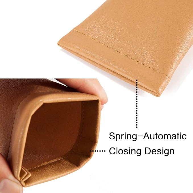 TRIUMPH VISION Eyeglass Case Glasses Case Soft Sunglass Pouch Sleeve 3 Pack | Slim Lightweight Alternative to Bulky Case, Leather Lined Protect Lens, Squeeze Easy to Use, Stylish Portable for Daily Use - Image 4